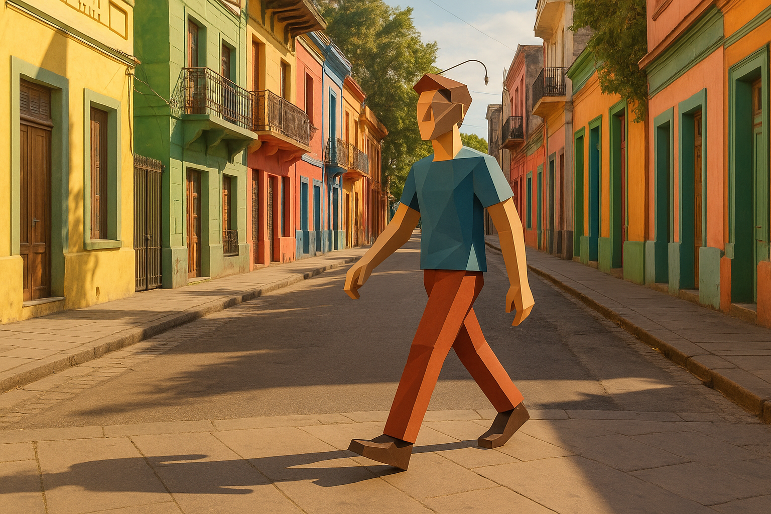 Personaje animado conviviendo con una Buenos Aires real